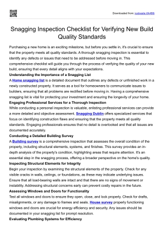 snag list- conspect engineering