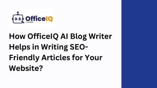 How AI Blog Writer Helps in Writing SEO Freindly Article?