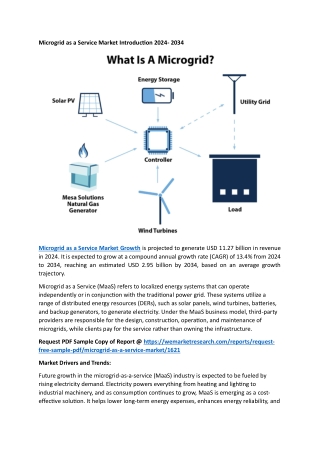 Microgrid as a Service Market Introduction 2024- 2034