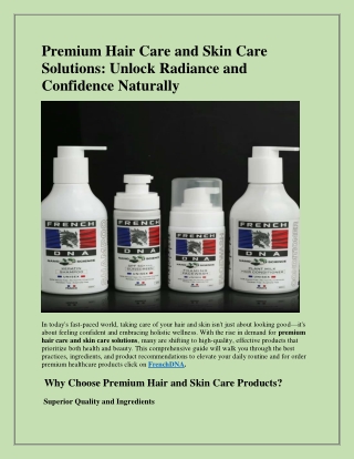 Premium Hair Care and Skin Care Solutions and Unlock Radiance and Confidence Naturally