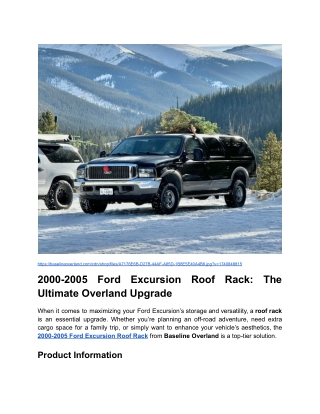 2000-2005 Ford Excursion Roof Rack_ The Ultimate Overland Upgrade _ Blog Post Content 1 _ Month 4