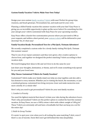 Custom Family Vacation T-shirts Make Your Own Today!