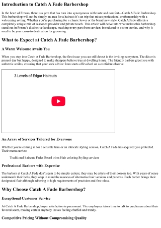 Catch A Fade Barbershop: Where Style Meets Comfort in Fresno