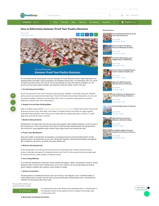 how to effectively summer proof your poultry business