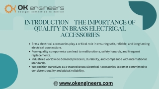 Looking for Consistent Quality in Brass Electrical Accessories Trust a Global Exporter Who Delivers Worldwide