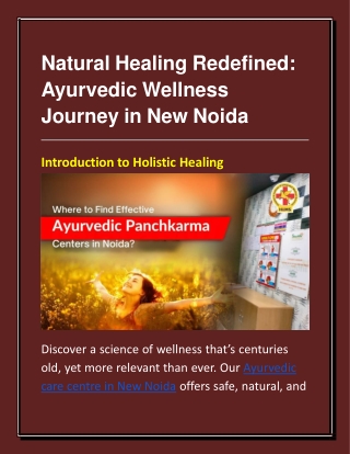 Natural Healing Redefined_ Ayurvedic Wellness Journey in New Noida