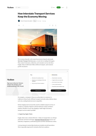 How Interstate Transport Services Keep the Economy Moving