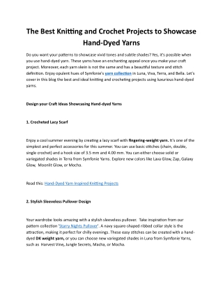 The Best Knitting and Crochet Projects to Showcase Hand-Dyed Yarns