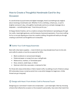 How to Create a Thoughtful Handmade Card for Any Occasion