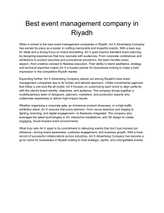Best event management companies in Riyadh