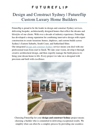 Design and Construct Sydney