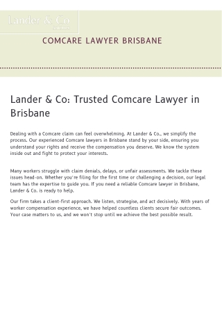 Comcare Lawyer Brisbane PDF