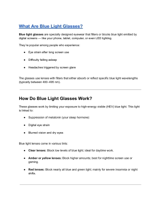 What Are Blue Light Glasses?