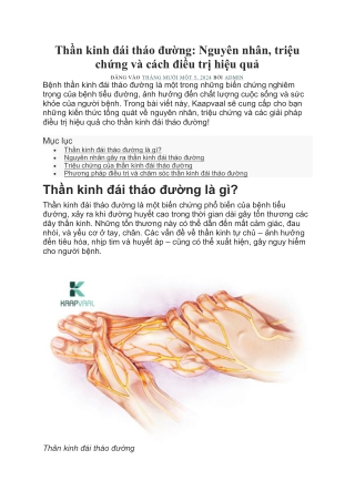 Thần kinh đái tháo đường