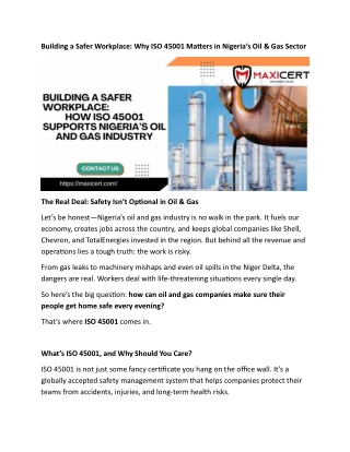 ISO 45001 in Nigeria[1]