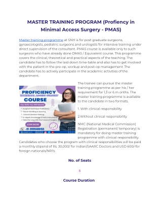 profianciCERTIFICATE IN MINIMAL ACCESS SURGERY - CMAS