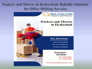 Packers and Movers in Hyderabad Reliable Solutions for Office Shifting Services