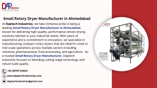 Small Rotary Dryer Manufacturer in Ahmedabad