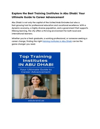 Explore the Best Training Institutes in Abu Dhabi_ Your Ultimate Guide to Career Advancement