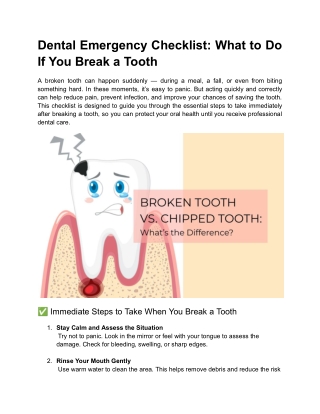 Dental Emergency Checklist_ What to Do If You Break a Tooth