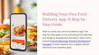 Building Your Own Food Delivery App A Step by Step Guide