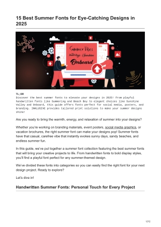 15 Best Summer Fonts for Eye-Catching Designs in 2025