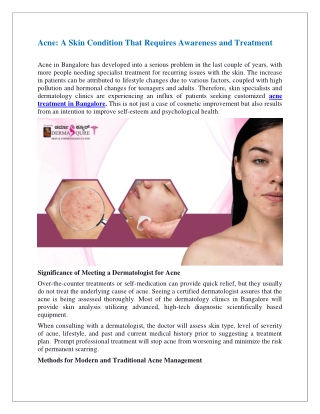 Acne A Skin Condition That Requires Awareness and Treatment