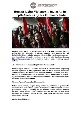Human Rights Violence in India An In-Depth Analysis by Lex Confiance India
