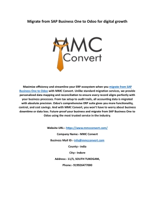 Migrate from SAP Business One to Odoo for digital growth