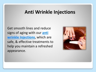 Anti Wrinkle Injections