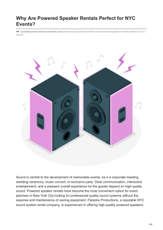 Why Are Powered Speaker Rentals Perfect for NYC Events