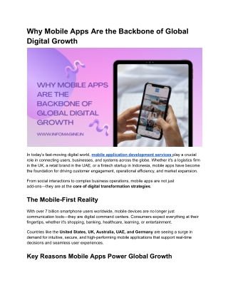 Why Mobile Apps Are the Backbone of Global Digital Growth