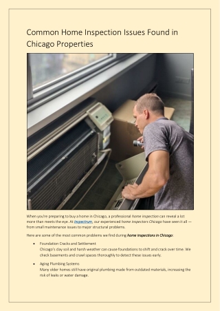 Common Home Inspection Issues Found in Chicago Properties