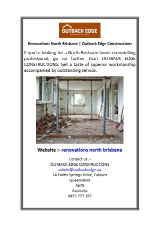 Renovations North Brisbane  Outback Edge Constructions