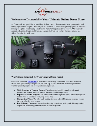 Best Camera Drones Elevate Your Aerial Photography with Dronesdeli