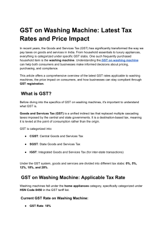 GST on Washing Machine_ Latest Tax Rates and Price Impact