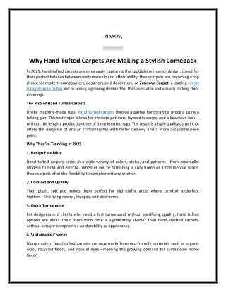 Why Hand Tufted Carpets Are Making a Stylish Comeback