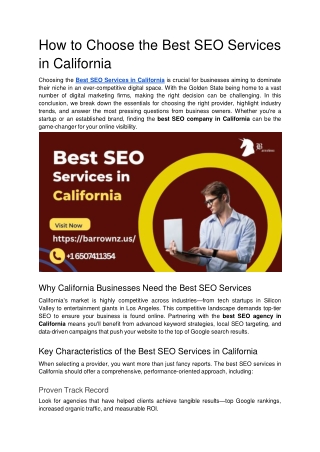 How to Choose the Best SEO Services in California