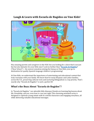 Escuela de Rugidos – Fun Learning on Vme Kids