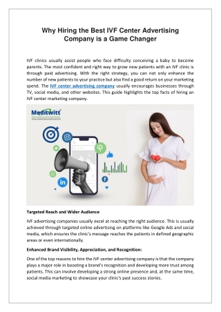 Why Hiring the Best IVF Center Advertising Company is a Game Changer