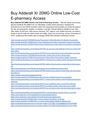 Buy Adderall Xr 20MG Online Low-Cost E-pharmacy Access