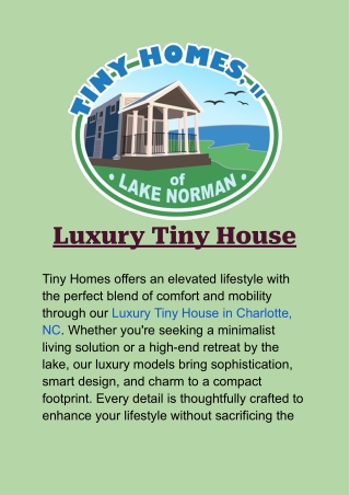 Luxury Tiny House in Charlotte, NC: Discover Affordable Elegance