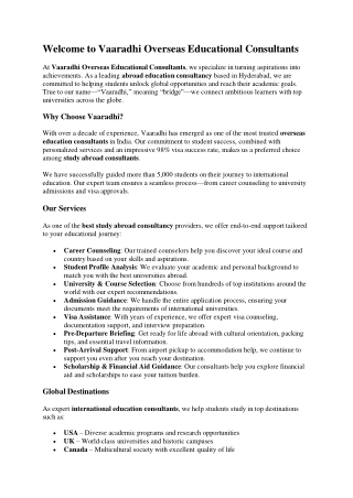 Best Abroad Education Consultants in Kukatpally, Hyderabad