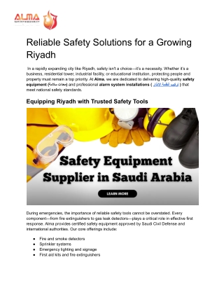 Reliable Safety Solutions for a Growing Riyadh