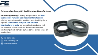 Submersible Pump Oil Seal Retainer Manufacturer