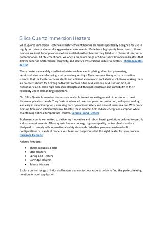 Silica Quartz Heater