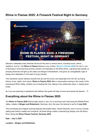 Rhine in Flames 2025 A Firework Festival Night In Germany