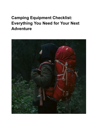 This Checklist Helps You Pack for the Outdoors Like a Pro