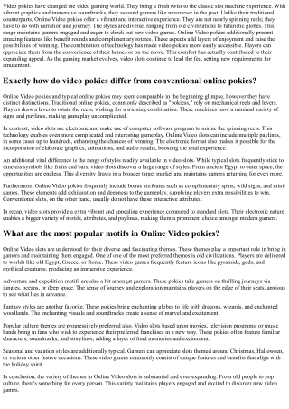 After the Spin: The  Power  of  Innovative Video Slots