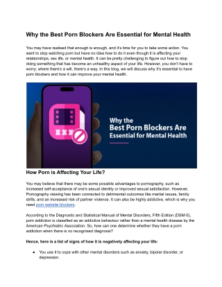 Why the Best Porn Blockers Are Essential for Mental Health